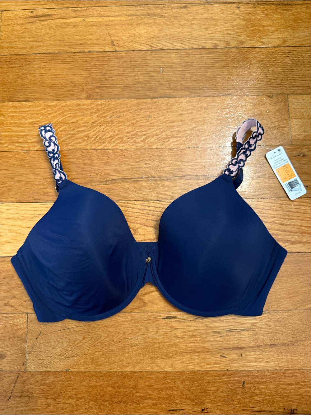 Natori “pure luxe” style Bra 38dd navy pink 38E new with tags - Picture 3 of 9